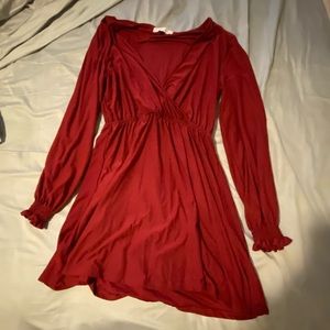 Nordstrom Rack red soft dress flowy bell sleeve